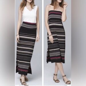WHBM | Convertible Stripe Maxi Skirt / Dress Medium